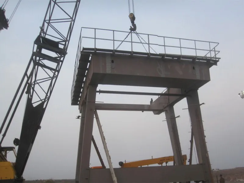 Goliath crane being installed at an industrial site in Hyderabad