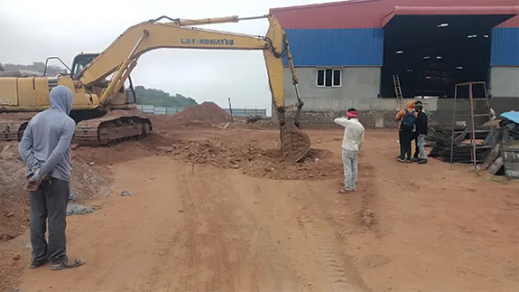 PEB construction project underway in Hyderabad for industrial client