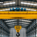 Double Girder Overhead Travelling Crane inside industrial warehouse by Sri Gajanana Cranes & Hoists Hyderabad India